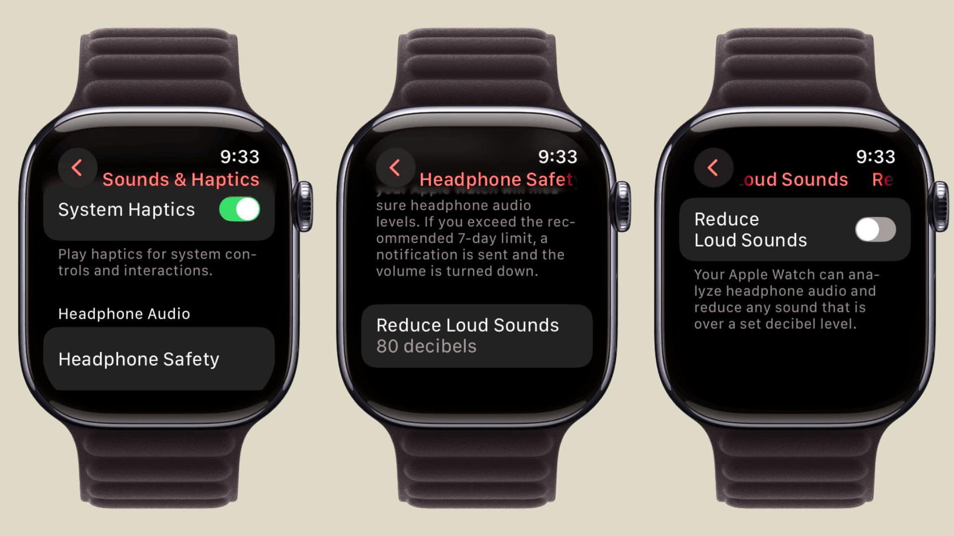 adjust volume of Apple Watch reduce loud sounds