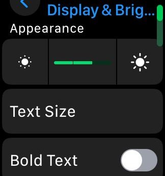 change display brightness apple watch