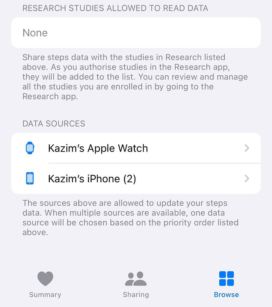 step counting turn on for Apple Watch