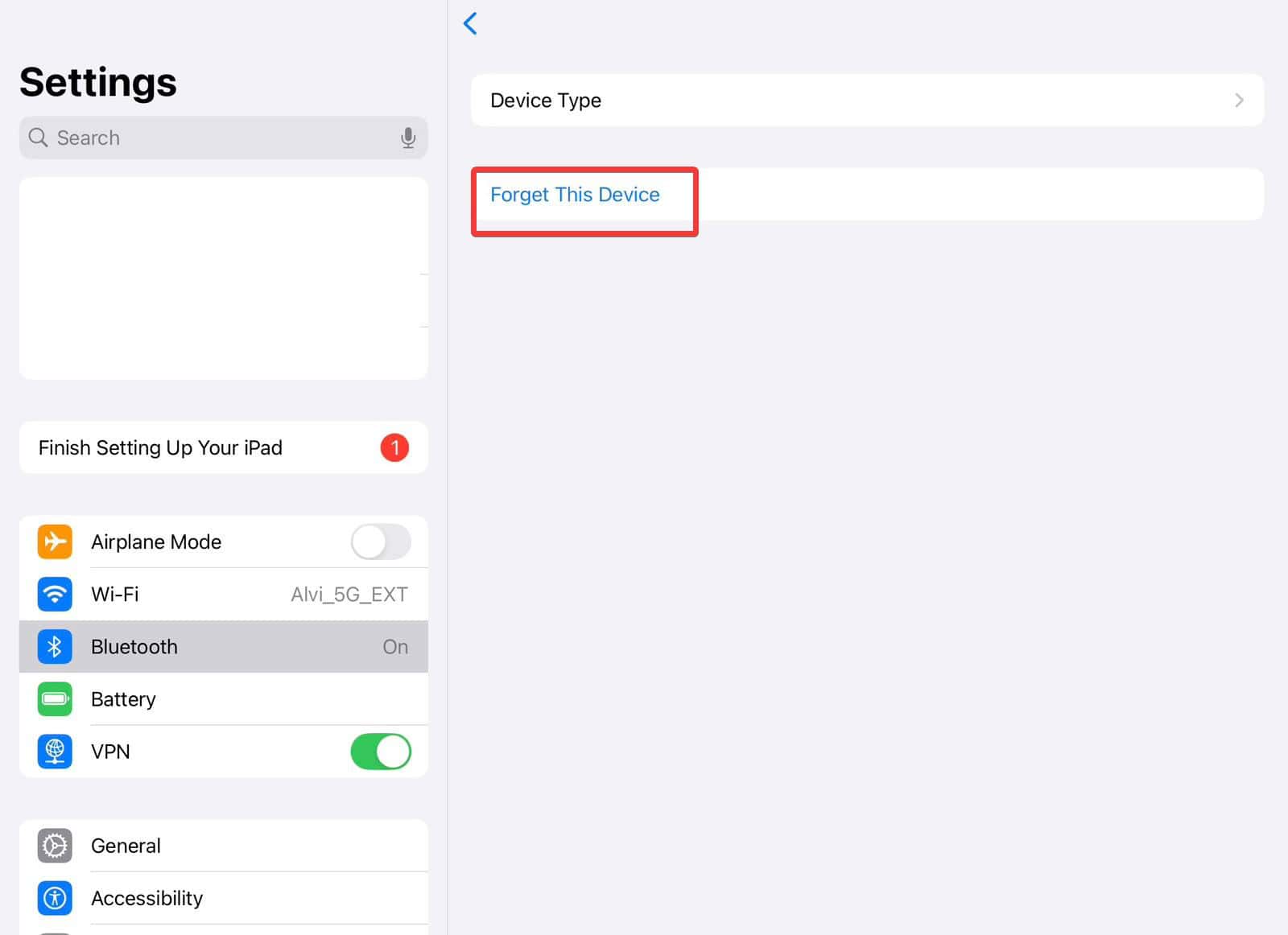 unpair apple pencil