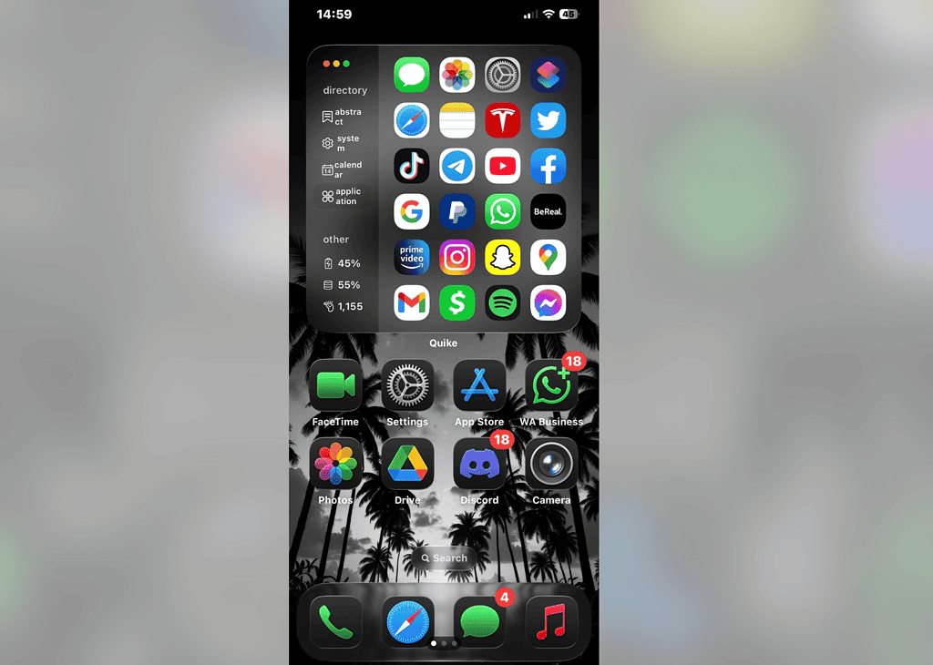 iOS 26 Themed Zone home screen