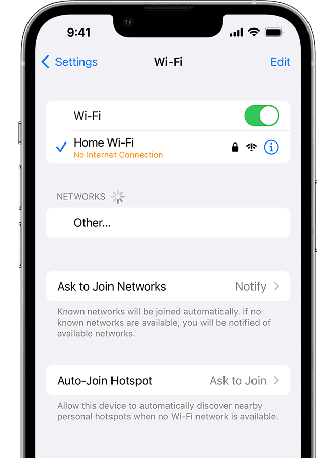 wi fi activé sur iphone