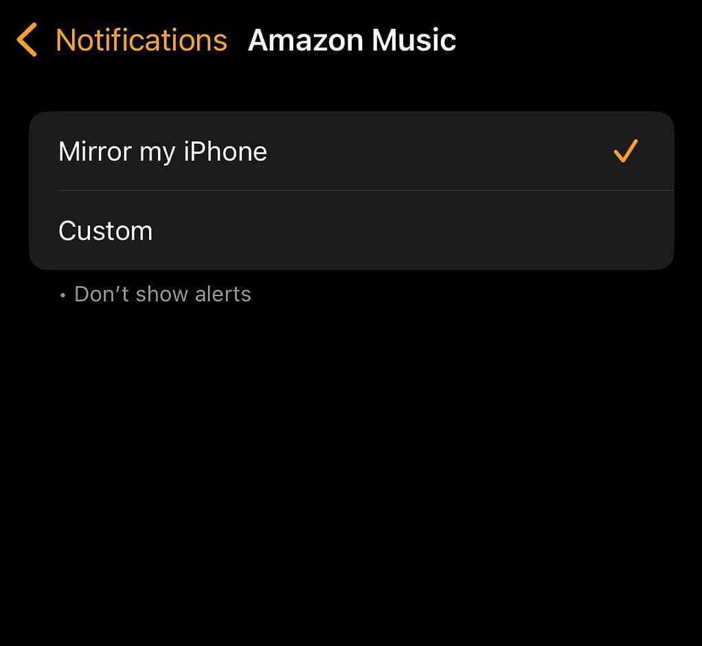 notification settings for apple watch