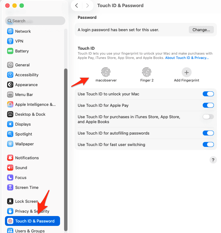 remove fingerprint mac