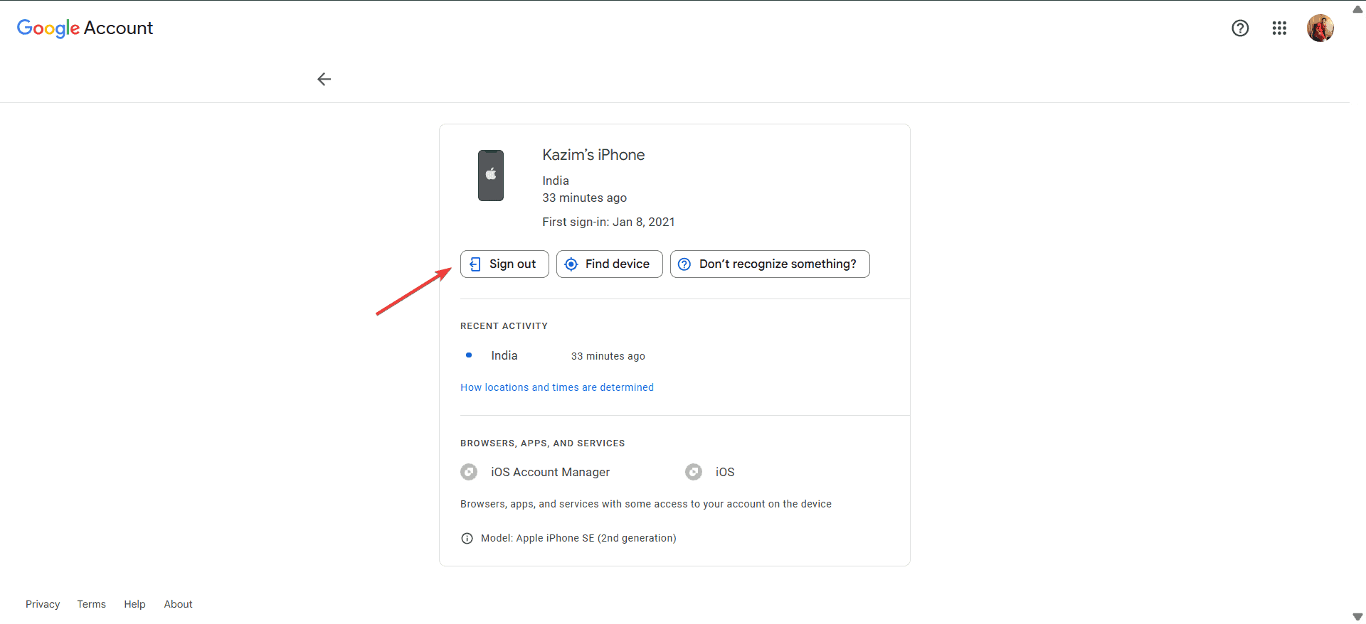 google account settings
