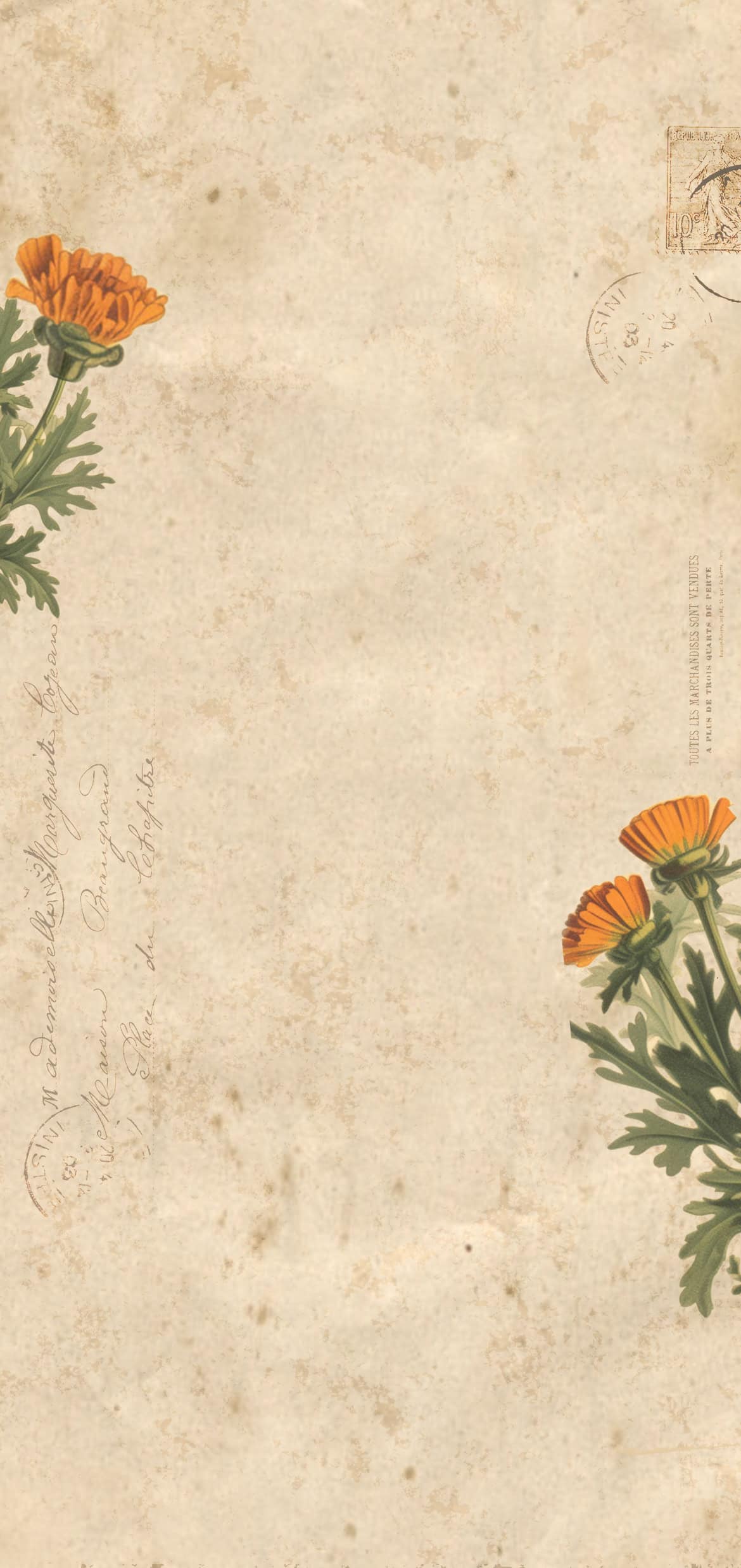 Autumn Floral Vintage Wallpaper