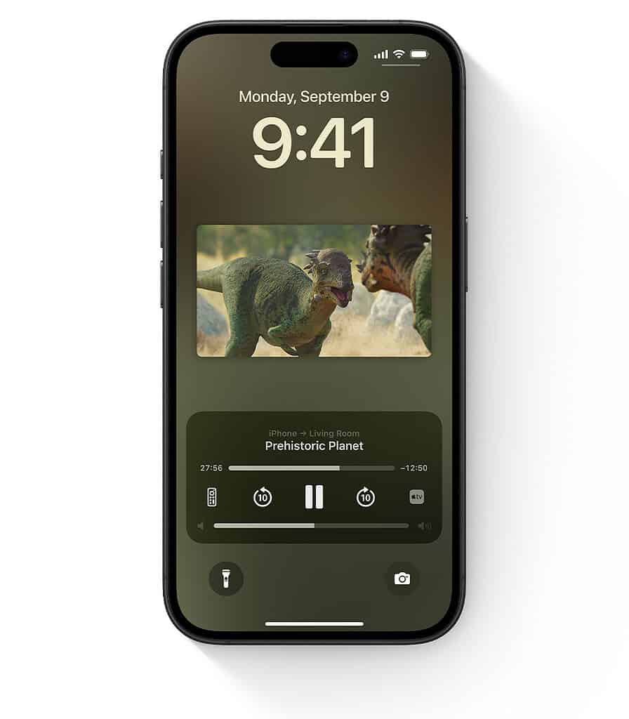 An iPhone using AirPlay