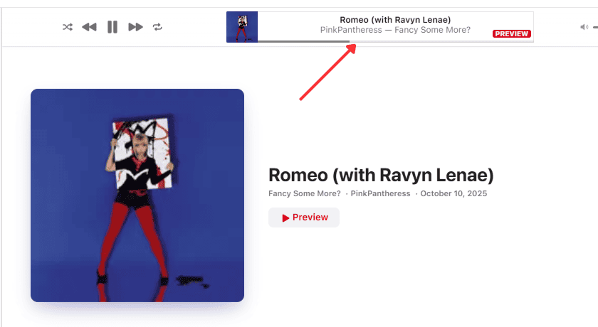 Apple Music Web Player playback buttons