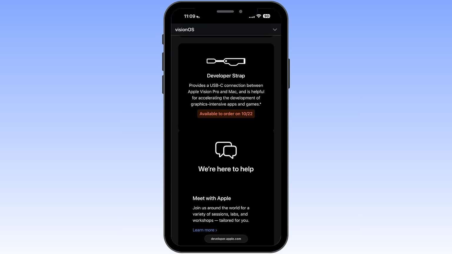 Apple hints at updated Vision Pro Developer Strap arriving October 22
