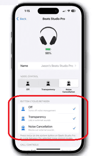 Beats Studio Pro Modes