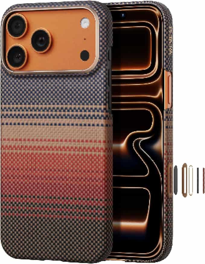 An iPhone 17 in a PITAKA MagEZ Case Pro
