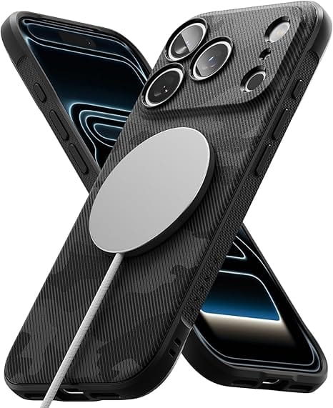An iPhone 17 Pro Max in a Ringke Onyx Case