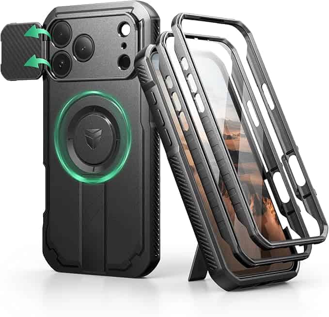 An iPhone 17 Pro Max in a Dexnor Full-Body Case 