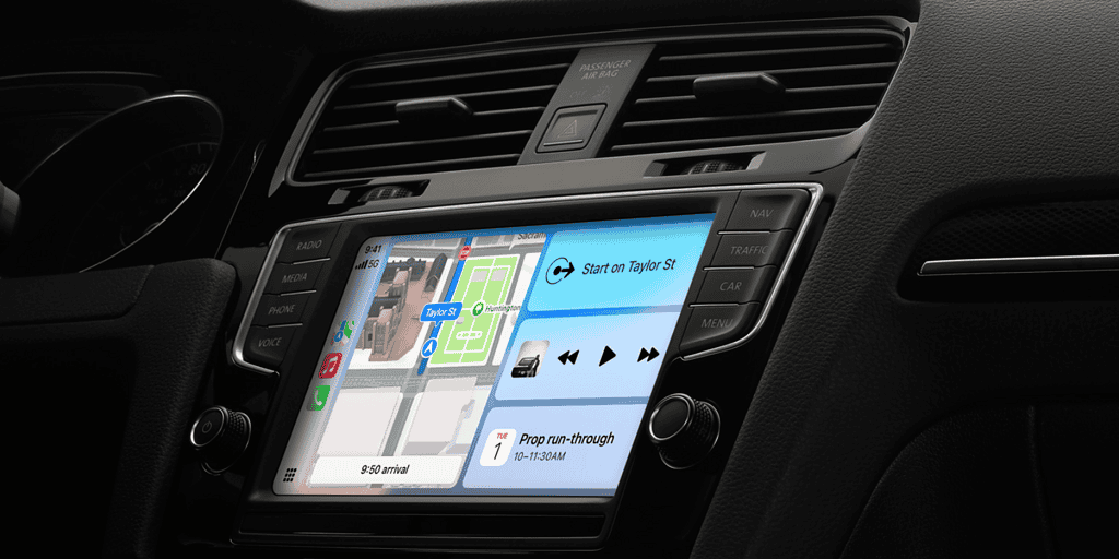 Apple CarPlay in a car.
