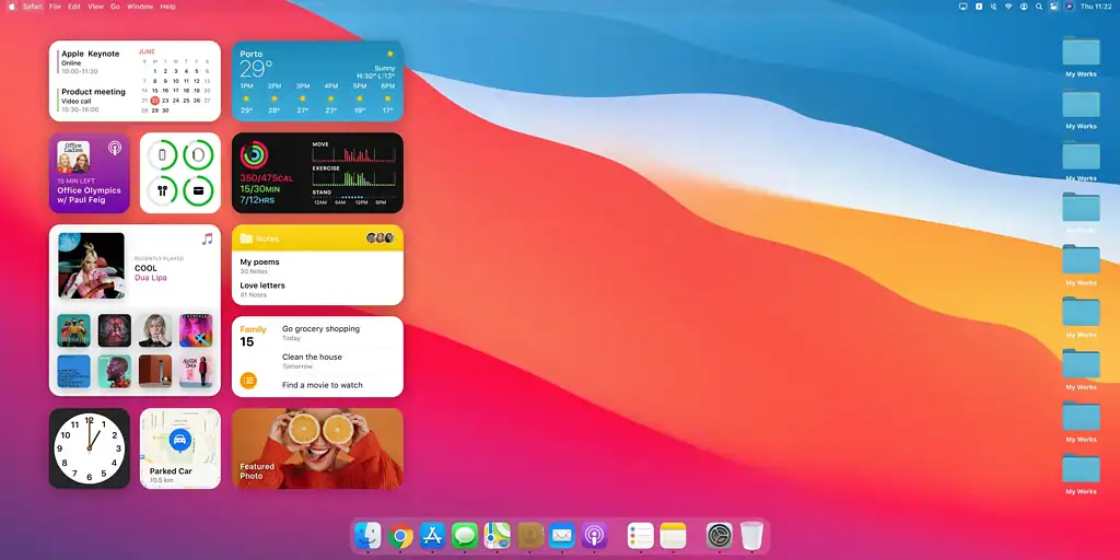 Desktop widgets on Mac