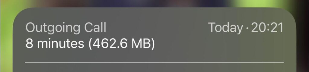 Facetime gebruikt 500 MB in 10 minuten