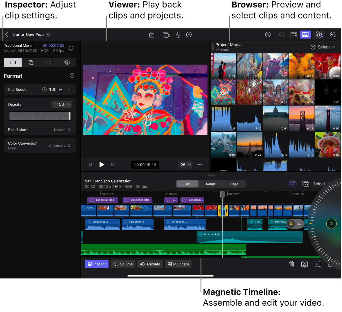 Final Cut Pro iPad Manage editing