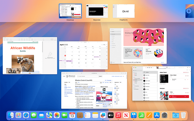 Mission Control on macOS