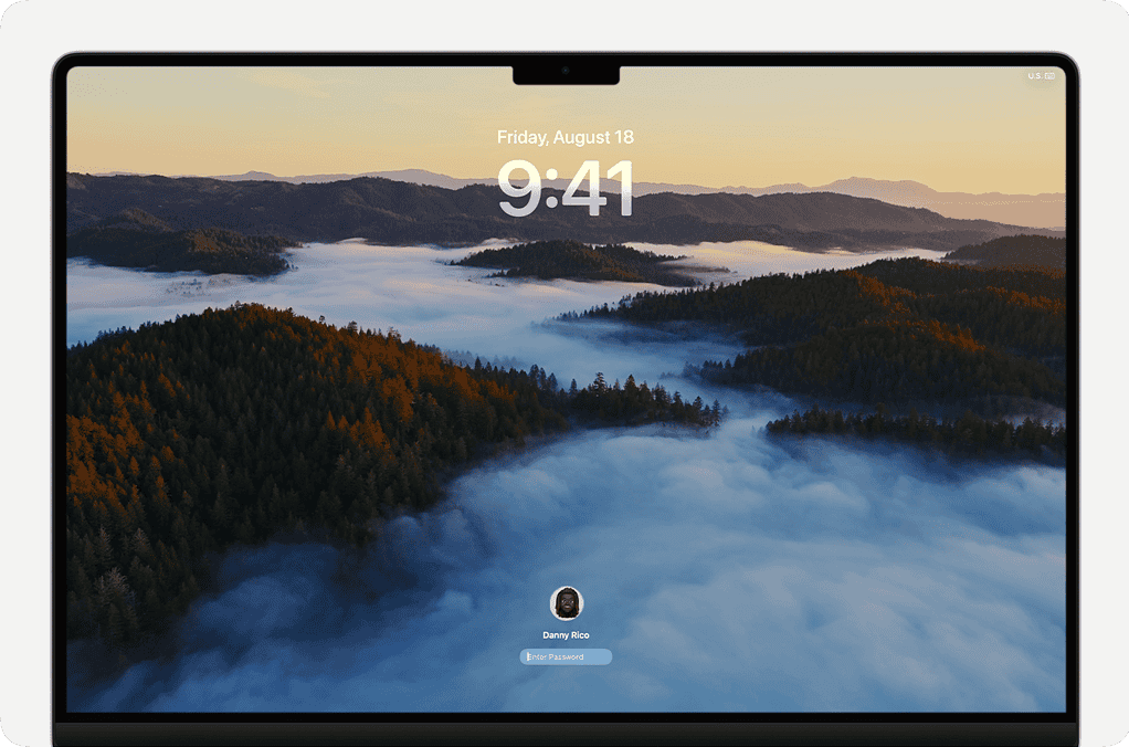 MacBook lock screen