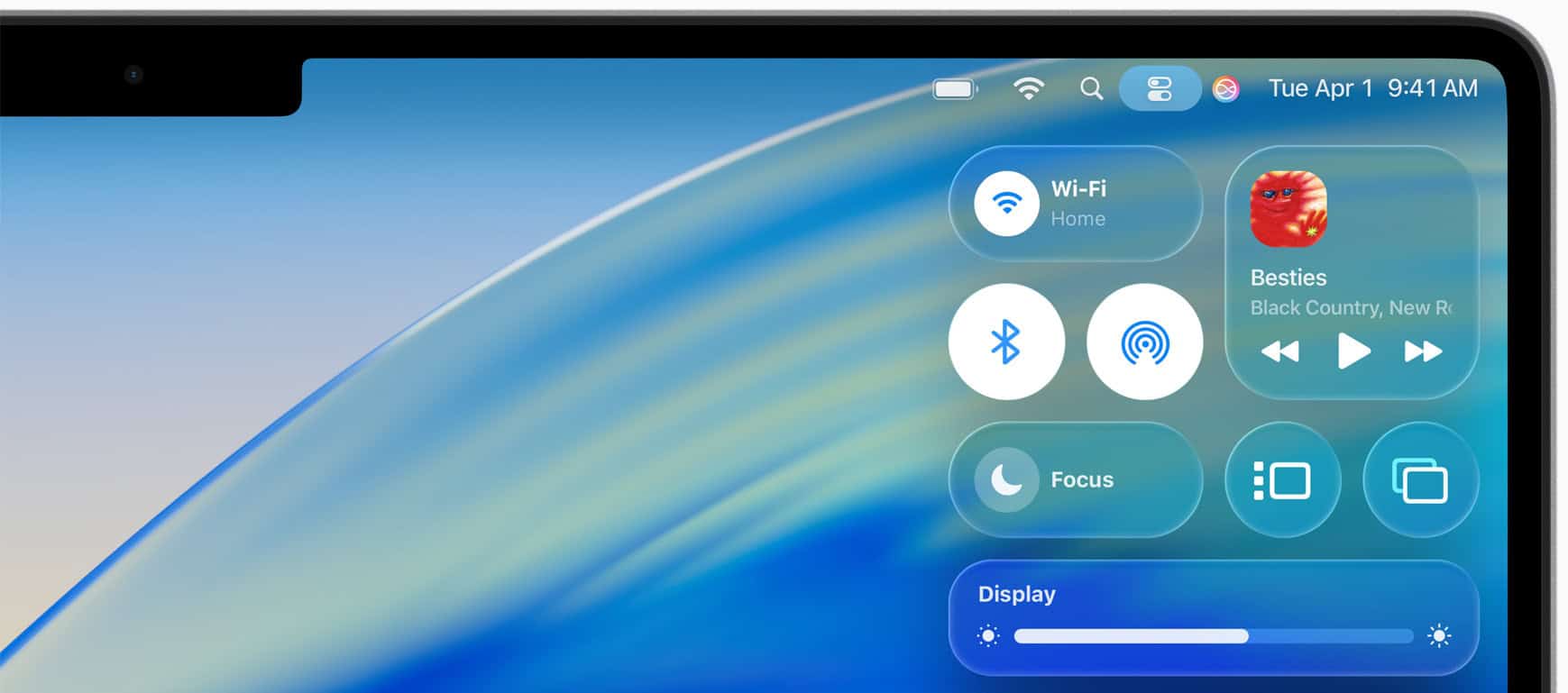 The Control Center in macOS Tahoe