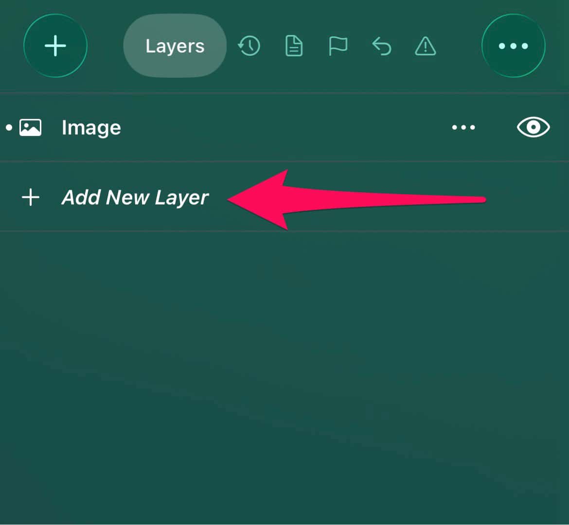The “Add New Layer” option in the Widgy app