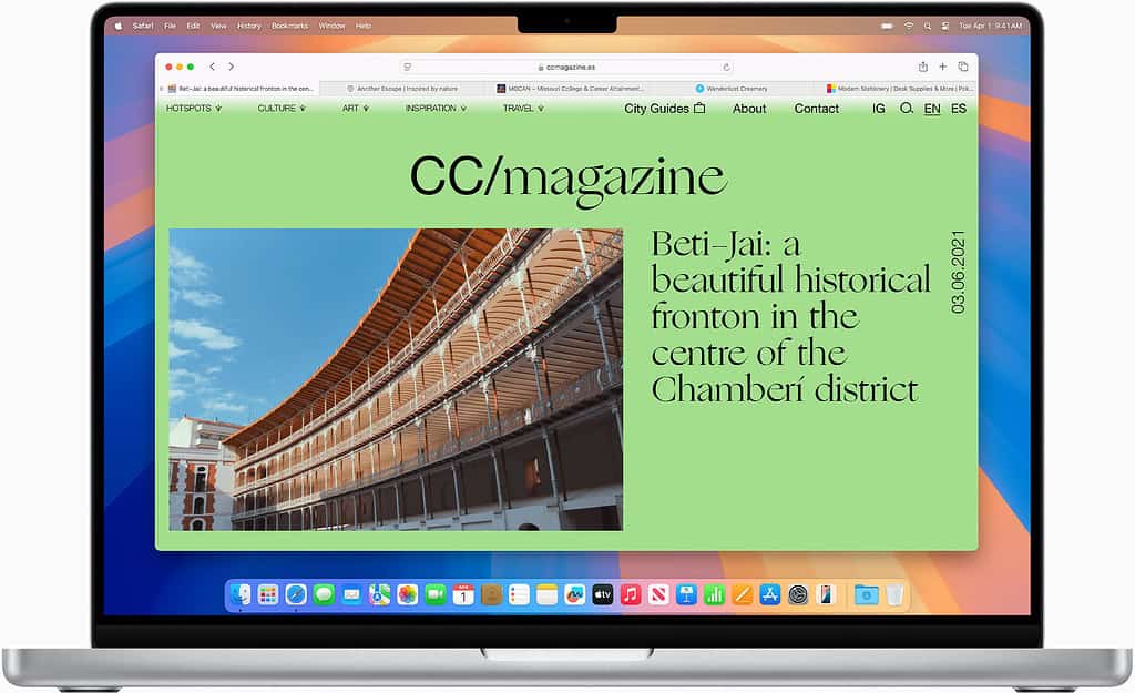 A web page opened in Safari on a Mac