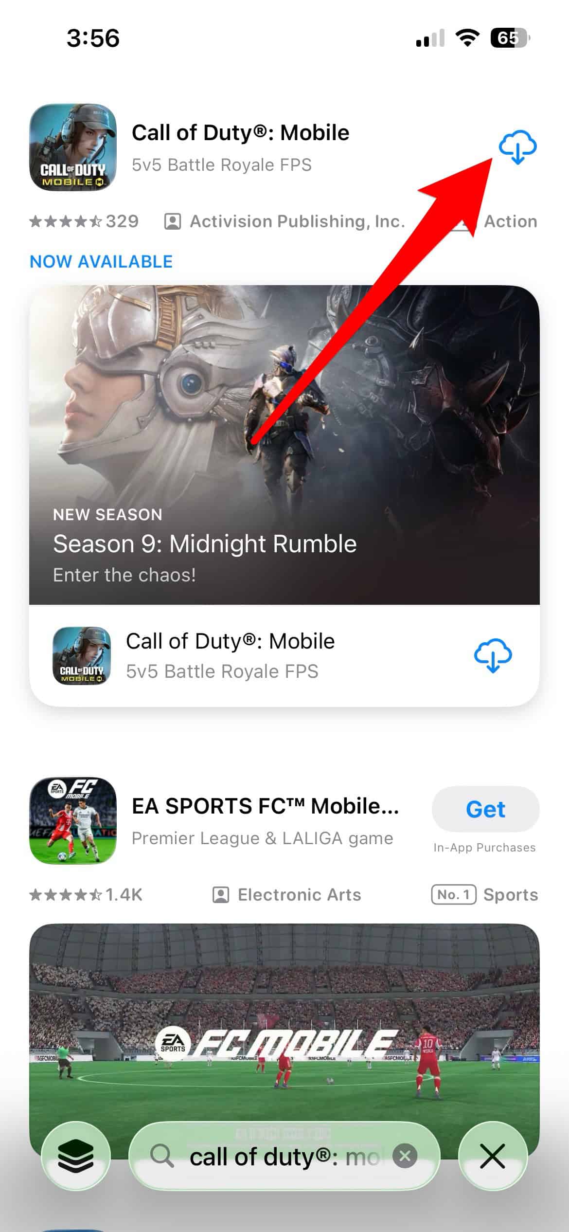 Re-downloading CoD: Mobile in the App Store