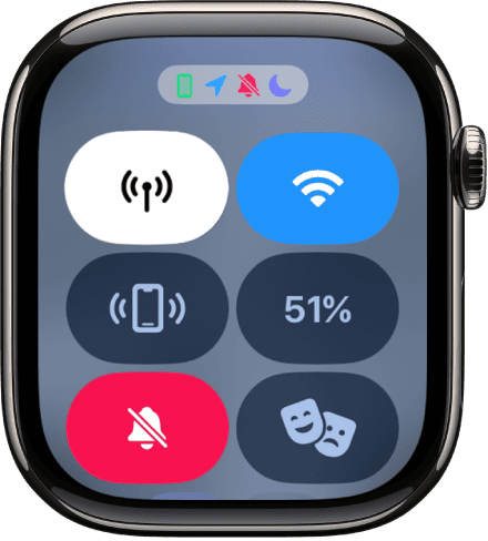 Opening the Control Center on Apple Watch