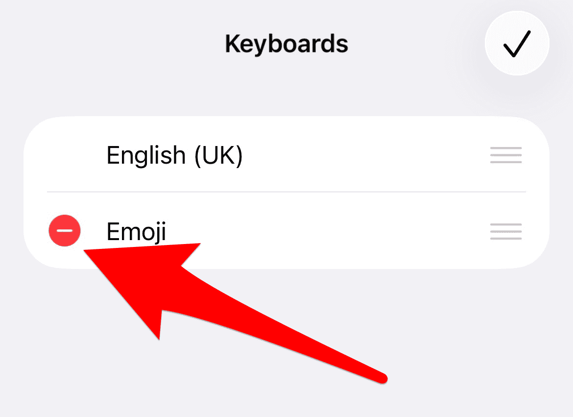 Removing a keyboard on iPhone