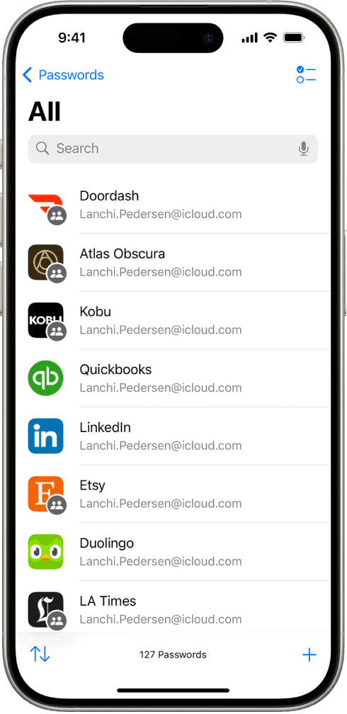 Saved Passwords iPhone and iPad