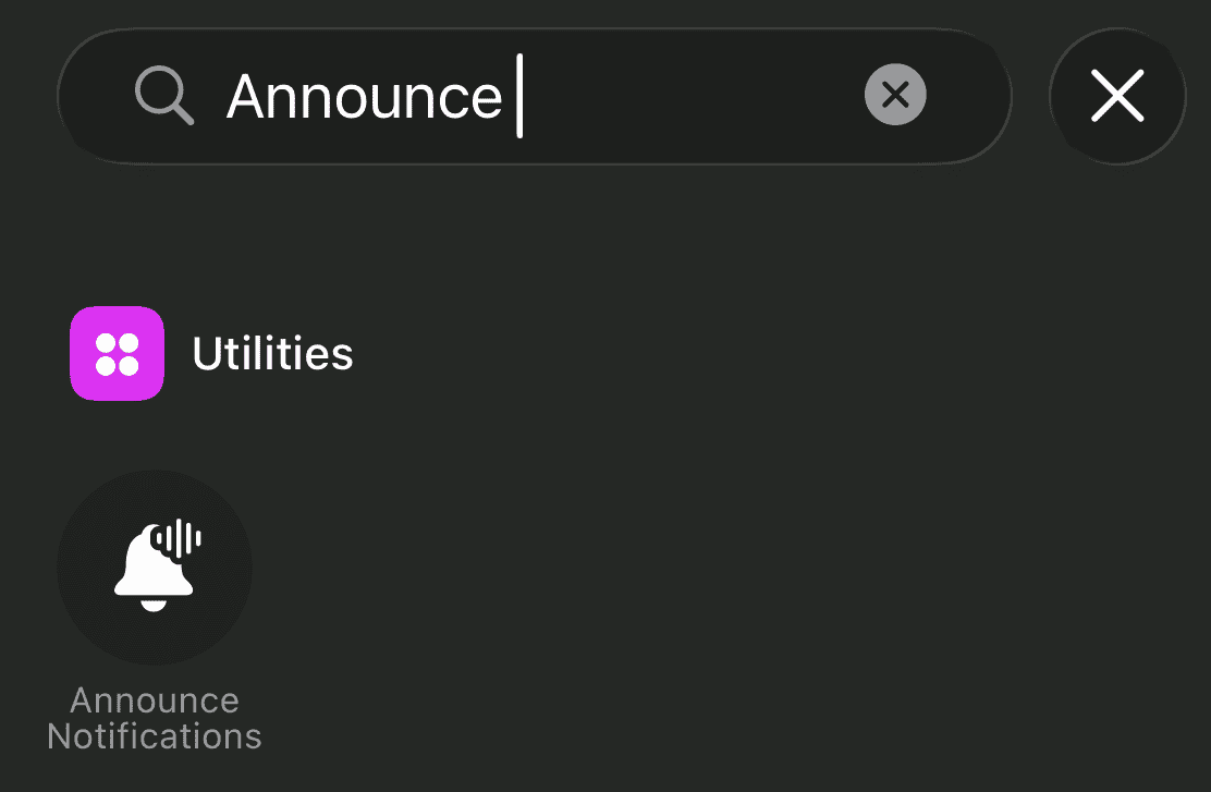 Search Control Center for Announce Notifications
