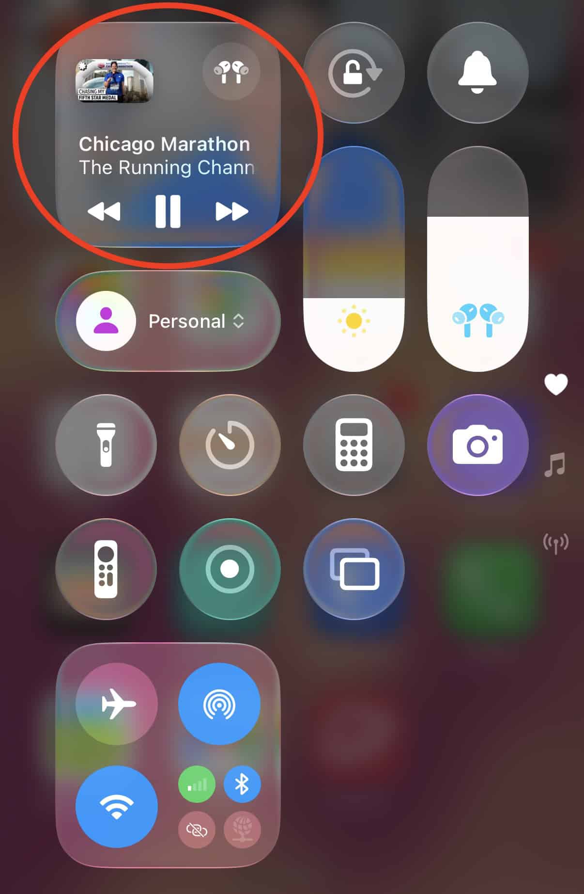Select Media Player in Control Center