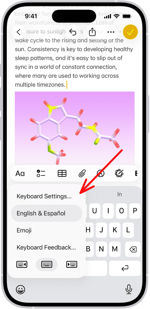 Switch Between Keyboards iPhone