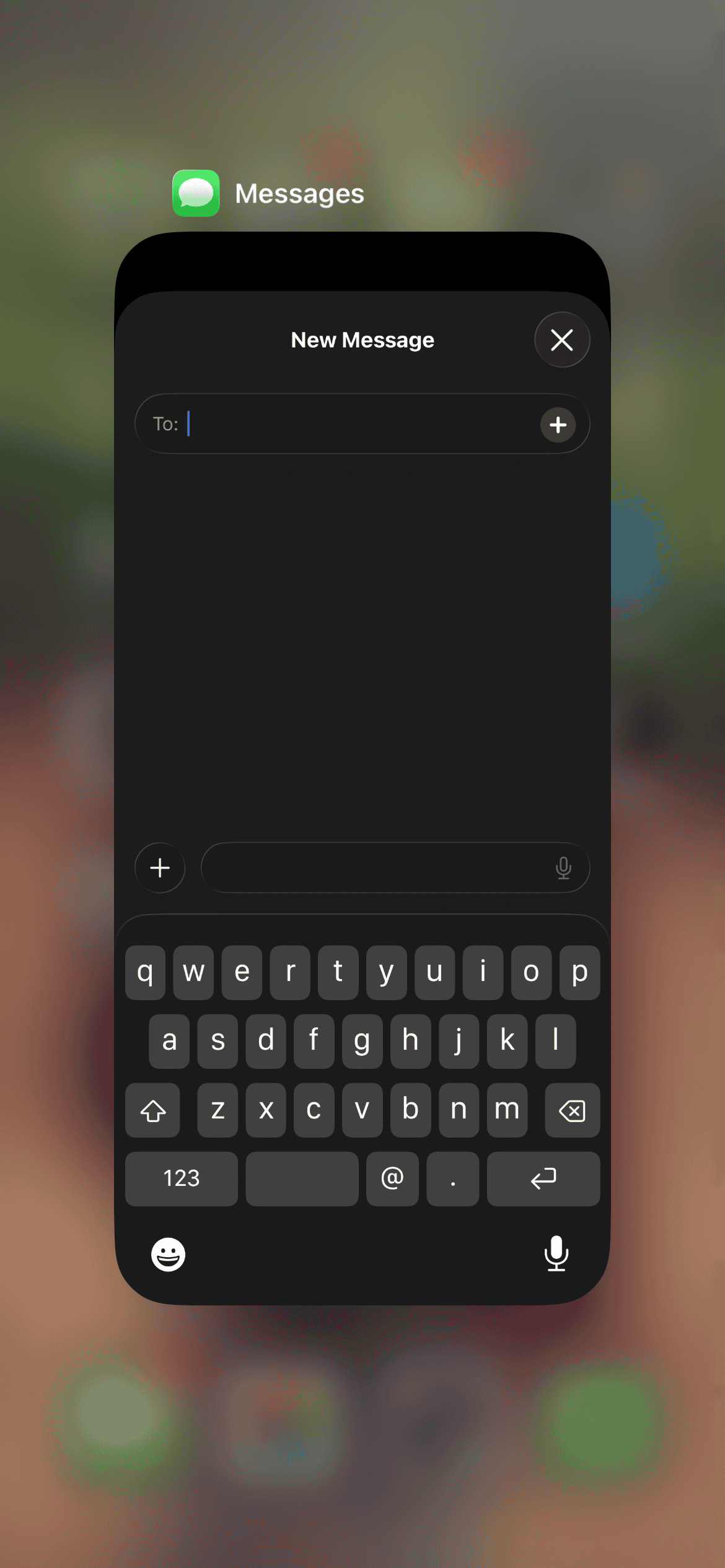 The Messages app in the App Switcher