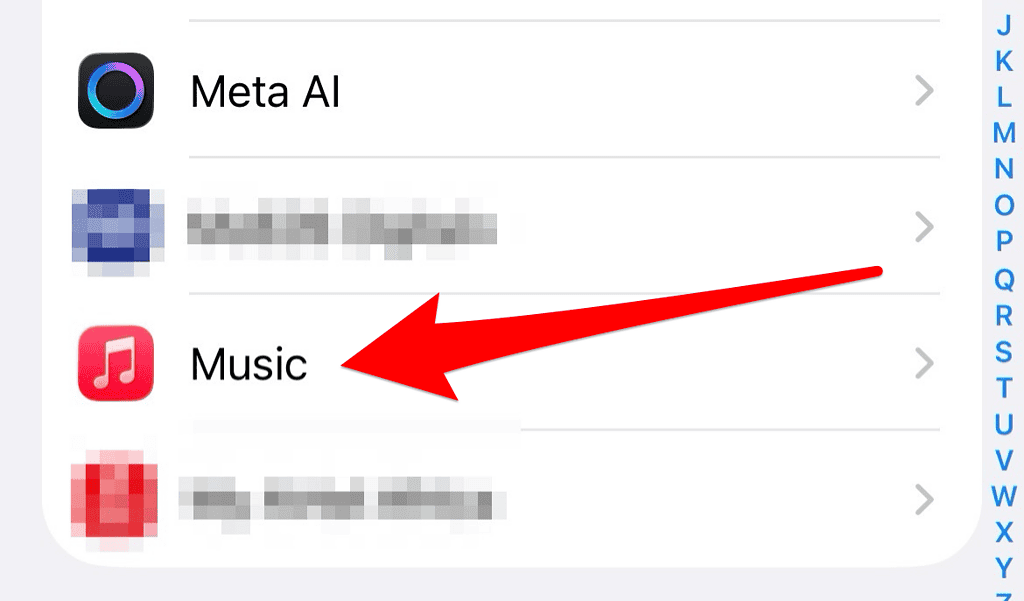 The Music option in iPhone settings