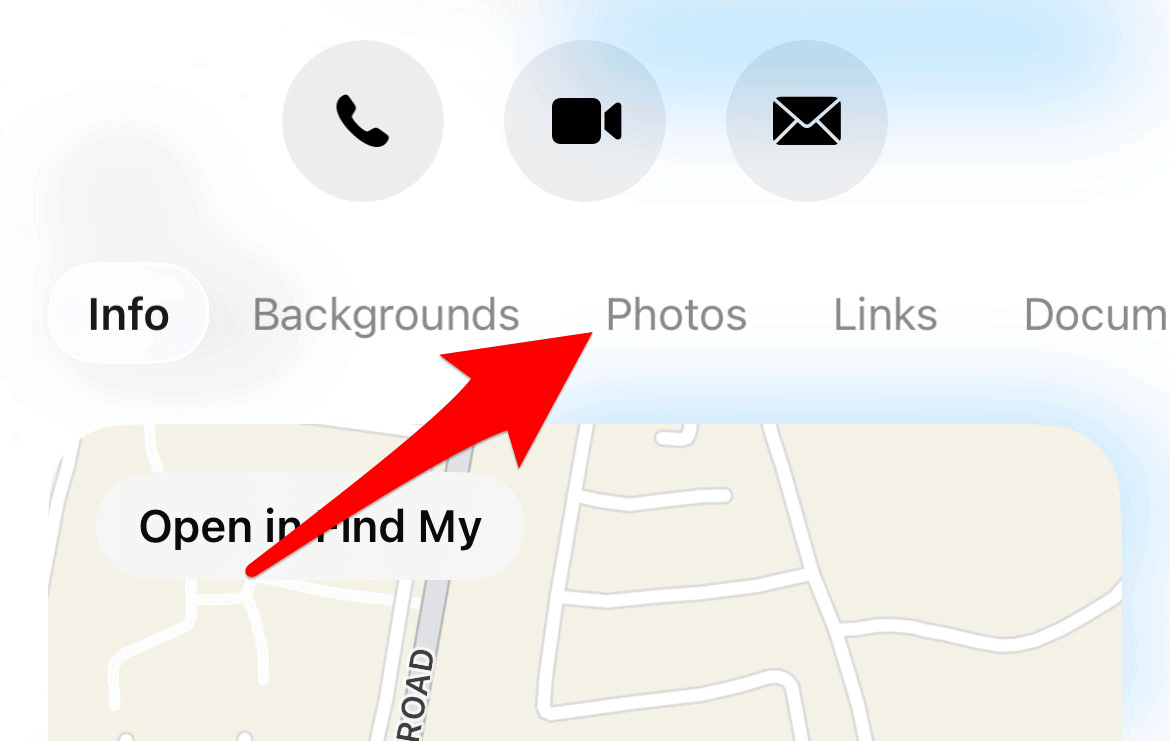 The Photos tab in the Messages app on iPhone