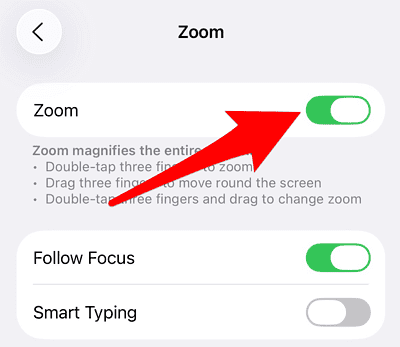 Zoom Toggle Rocker How to Fix an iPhone Screen Stuck Zoomed In