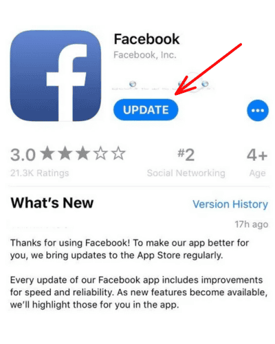 Update Facebook iOS