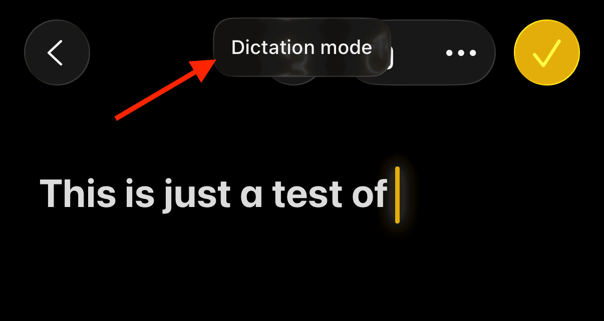 Using Voice Control Dictation Mode to enter text