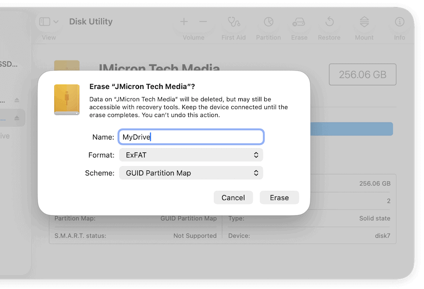macOS external hard drive disk renaming