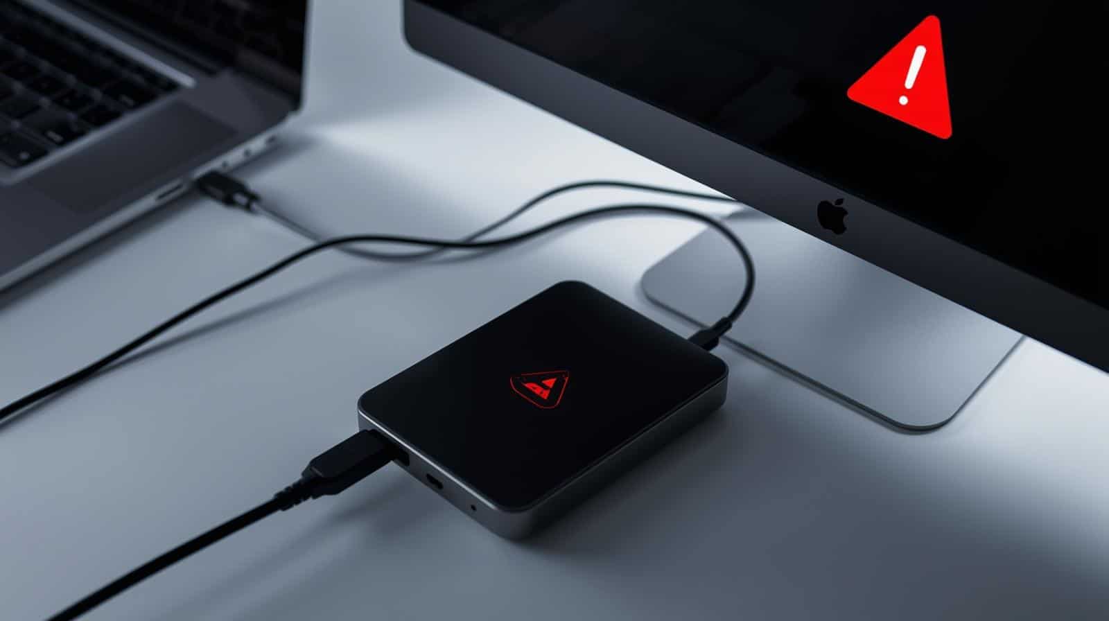External hard drives connected to an Apple Mac with errors
