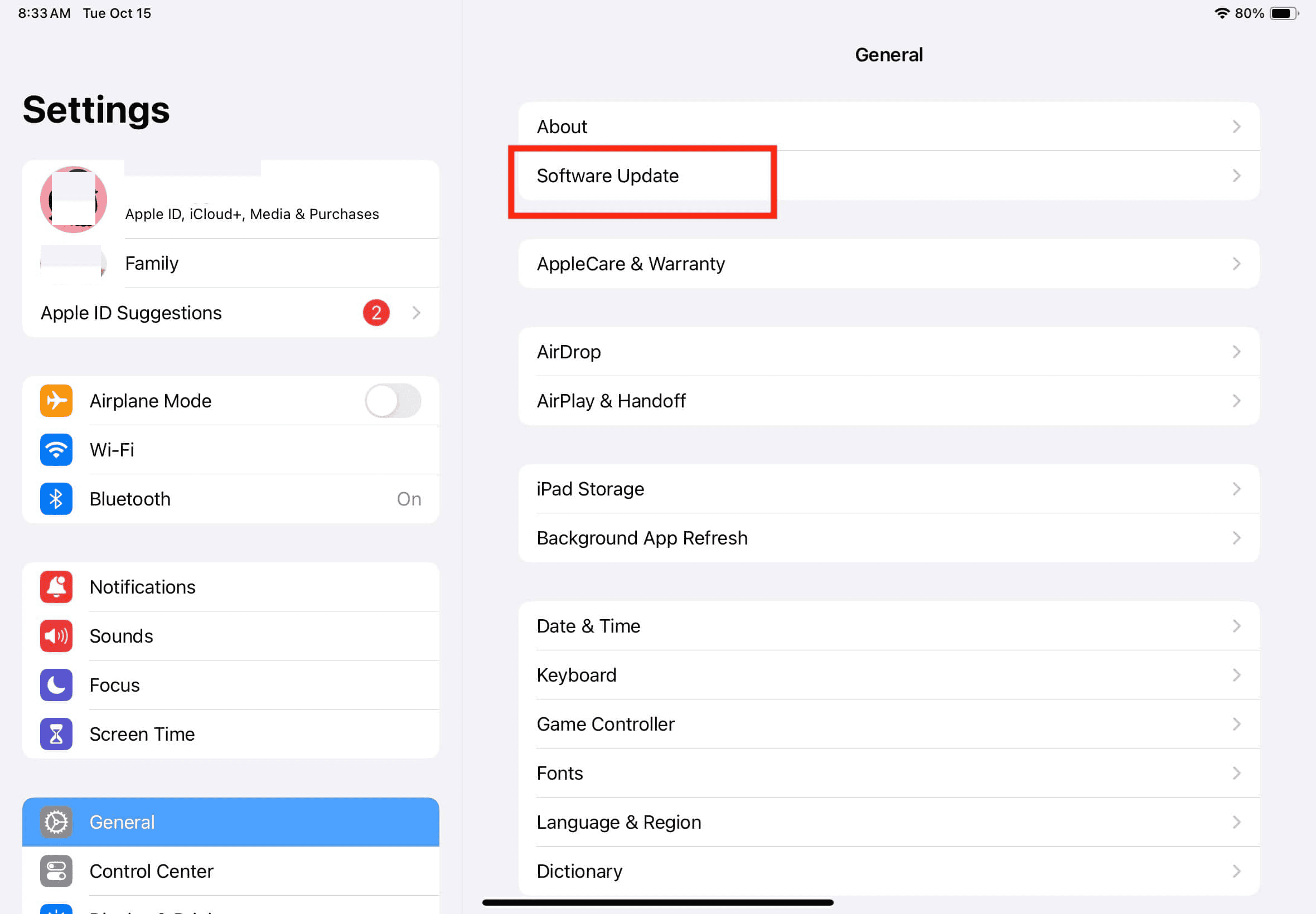 iPadOS Software update