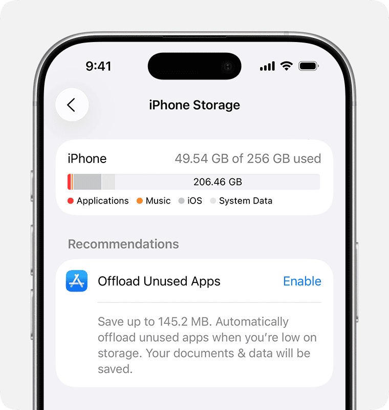 iPhone storage