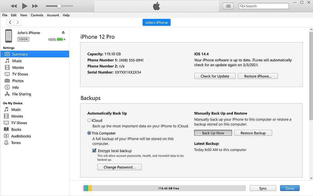 iTunes on Windows