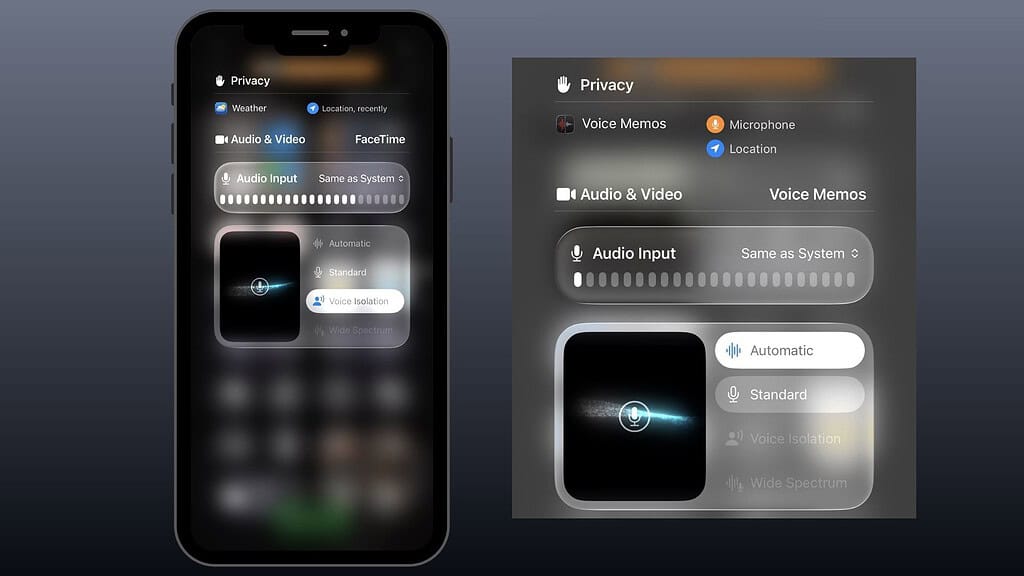 changements de conception audio dossier ios 26.1 bêta 2
