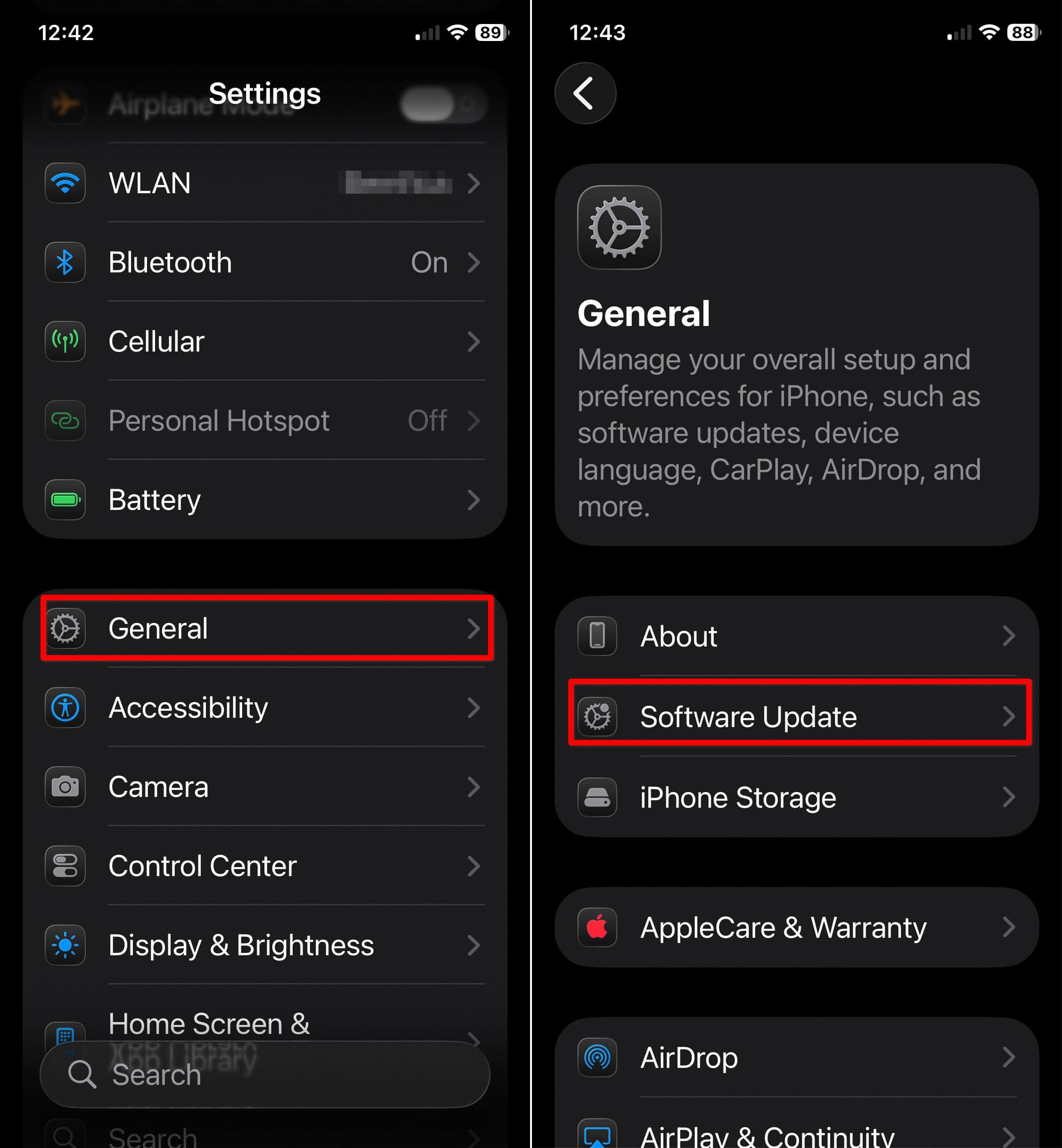 iphone 11 Pro Settings Software Update