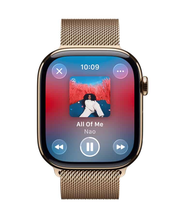 Music playing on Apple Watch