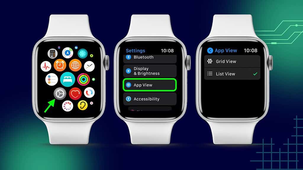 apple watch change app view