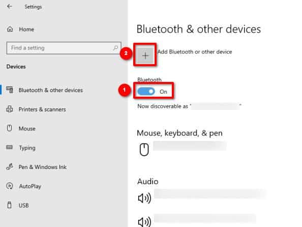 Add Bluetooth device Windows