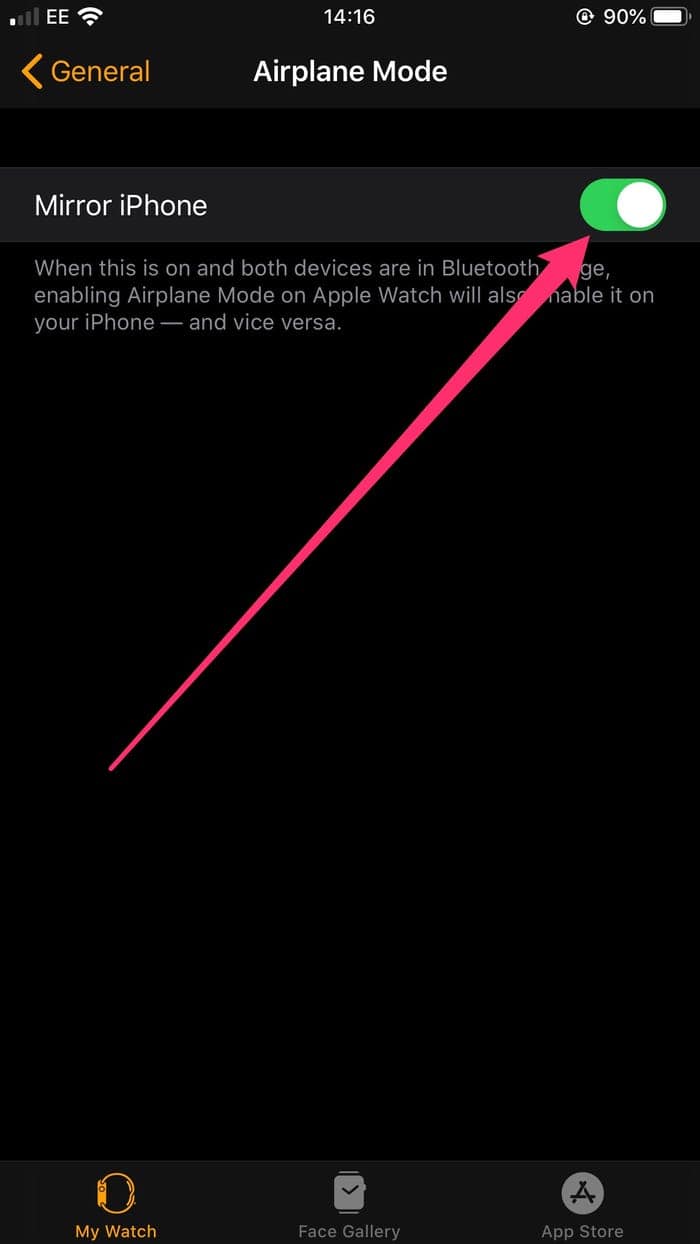 AirPlane Mode Apple Watch